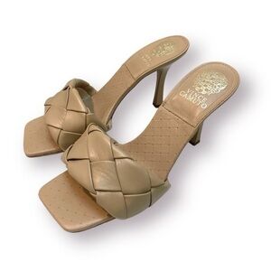 Vince Camuto Woven Toe Leather Mules Size 8.5